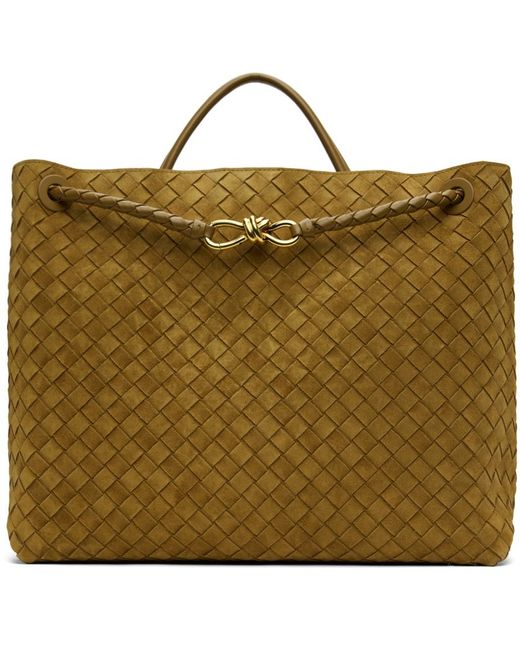 Bottega Veneta Green Tan Large Andiamo Tote