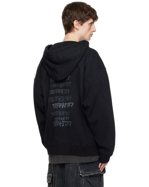 Maison Mihara Yasuhiro Blue Distressed Graffiti Print Zip-Up Hoodie for men
