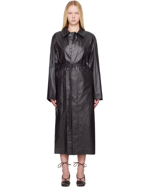 Lemaire Black Light Belted Coat