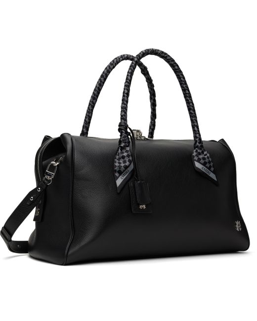 メンズ Amiri ブラック Weekender ペブルレザー ダッフルバッグ Black