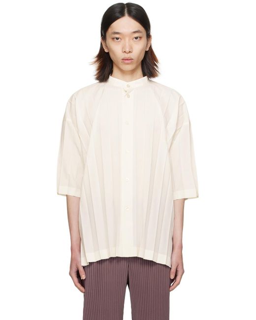 Homme Plissé Issey Miyake Multicolor Homme Plissé Issey Miyake Off-white Edge Shirt for men