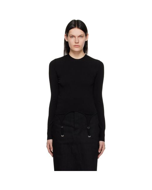 Dion Lee Black Garter Long Sleeve T-Shirt