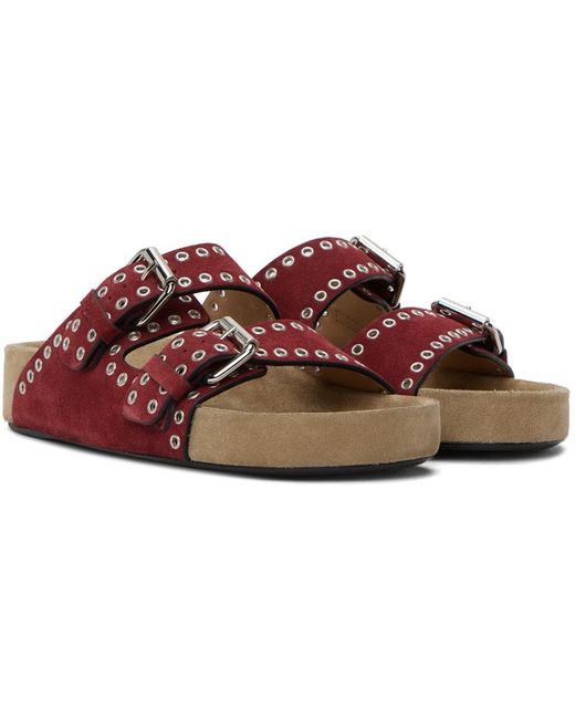 Isabel Marant Red Lennyo Buckle Sandals