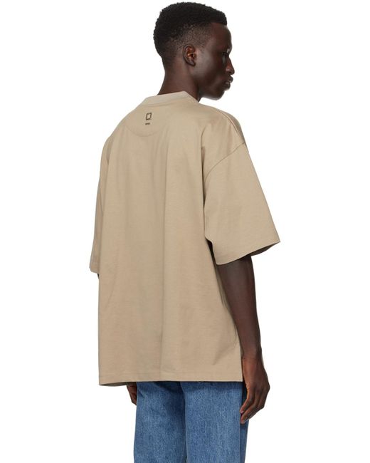 Wooyoungmi Natural Beige Embroidered T-shirt for men