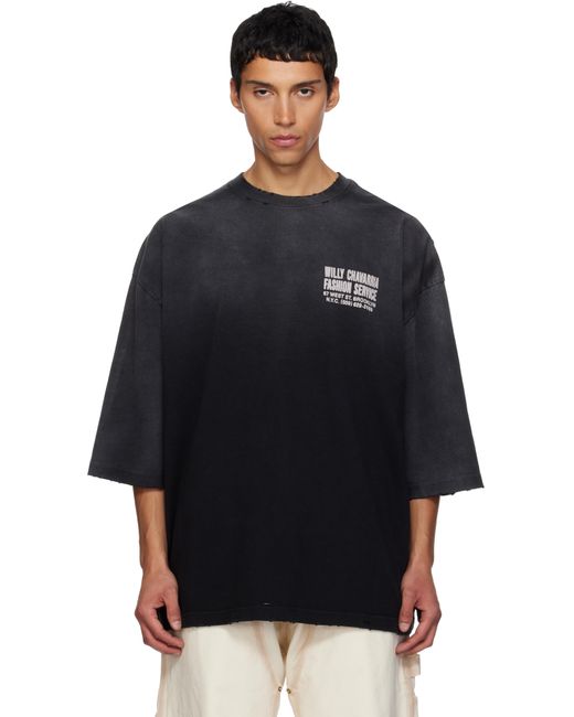 Willy Chavarria Black 'Fashion Services' Buffalo T-Shirt for men