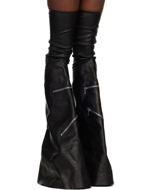 Rick Owens Black Porterville Cargowedge Boots for men