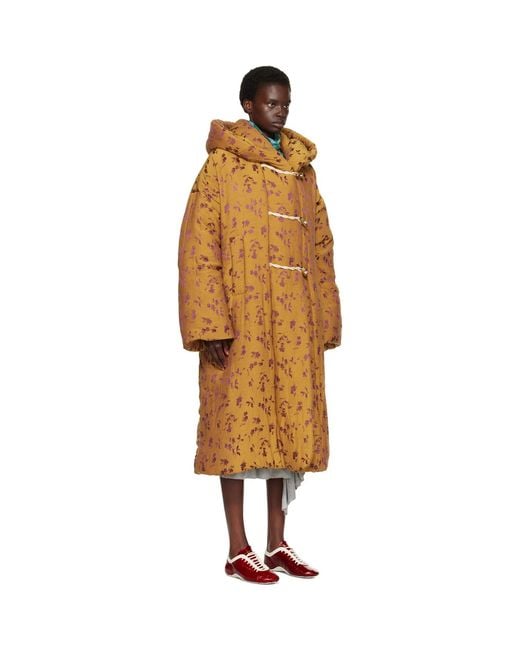 Dries Van Noten Brown Floral Coat