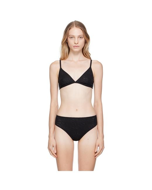 Versace Black Semi-sheer Bra