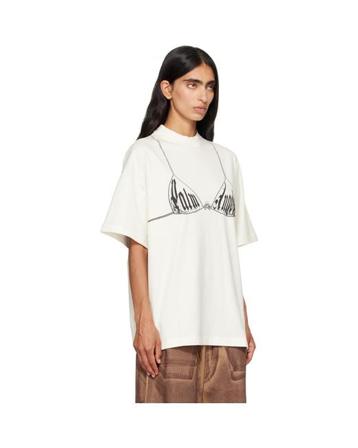 Palm Angels White Off- Bra Loose T-Shirt