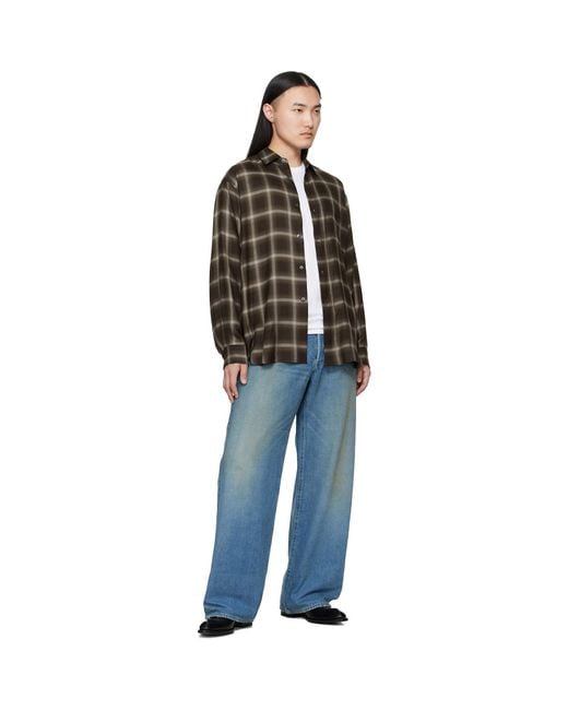 Ssstein Black Check Oversized Ls Shirt for men