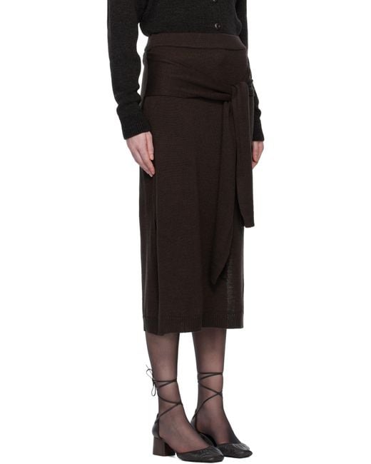 Lemaire Black Trompe L'Oeil Midi Skirt