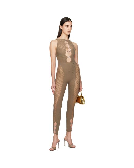 POSTER GIRL Black Taupe Rhinestoned Janice Jumpsuit