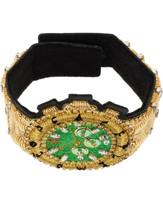 Walter Van Beirendonck Green 'Peace' Bracelet for men