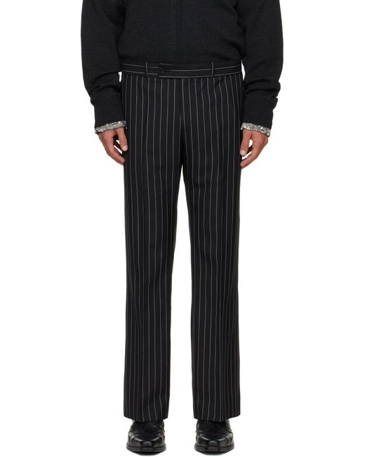 Ernest W. Baker Black Loose Fit Flare Trousers for men