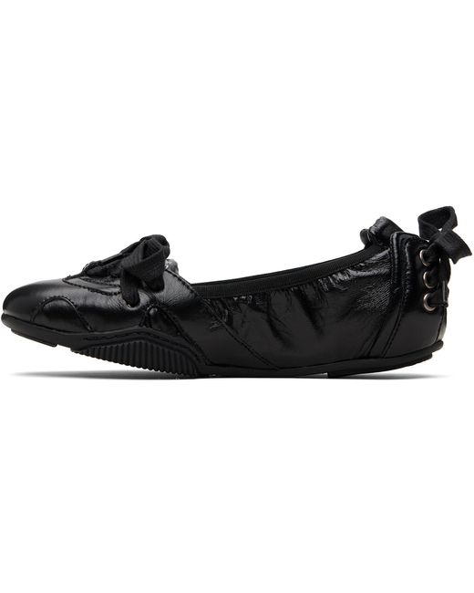 Acne Black Lace-Up Leather Sneakers