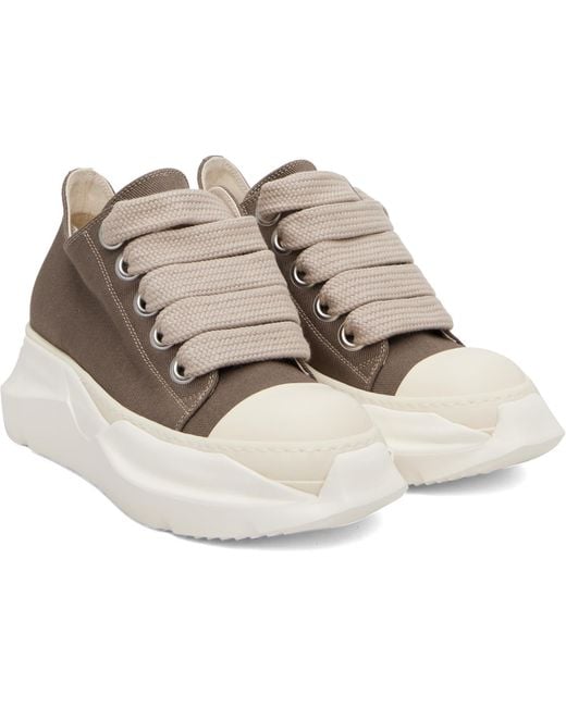 Rick Owens Gray Taupe Tower Jumbolace Abstract Low Sneaks Sneakers for men