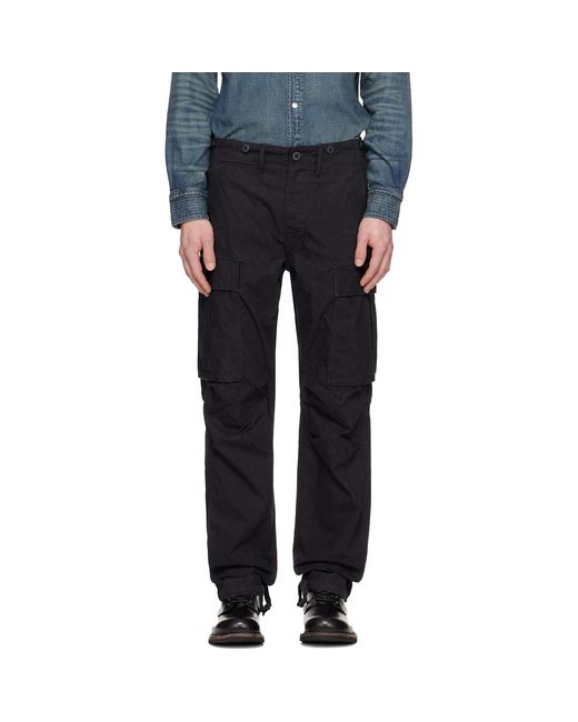 RRL Black Surplus Poplin Cargo Pants for men