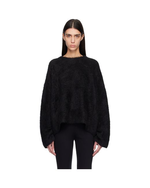 Totême Black Boxy Alpaca Knit Sweater
