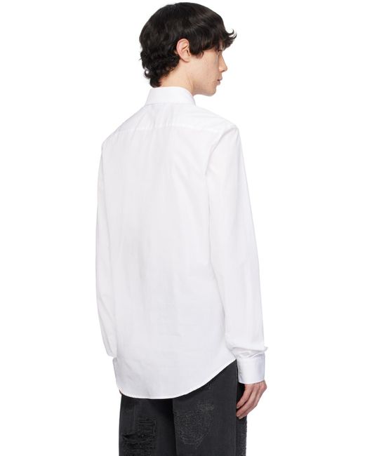 Balmain White Embroide Shirt for men
