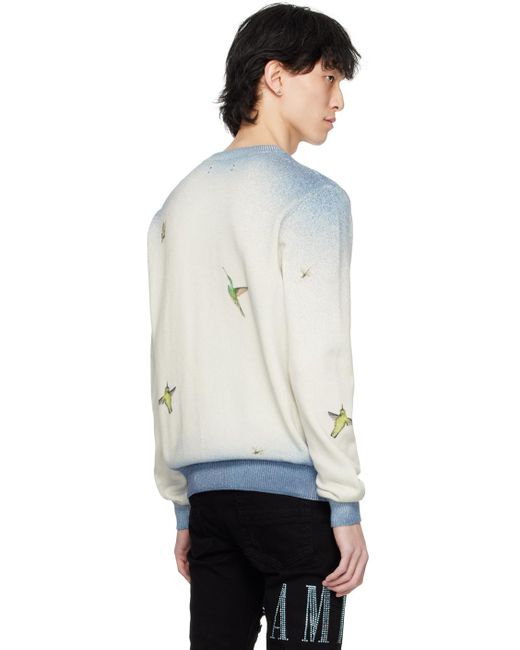 Amiri Black Embroidered Hummingbird Sweater for men