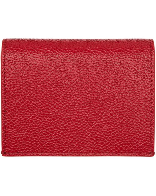 Thom Browne Red Anchor Double Card Holder for men