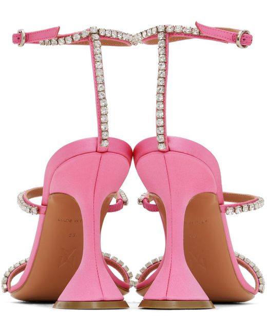 AMINA MUADDI Pink Gilda Sandal Heeled Sandals | Lyst UK