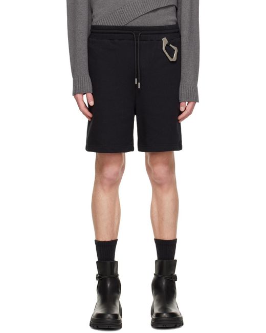 HELIOT EMIL Black Vortex Shorts for men