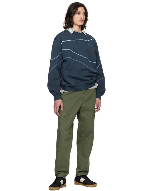 PS by Paul Smith Blue Happy Wave Sweatshirt for men