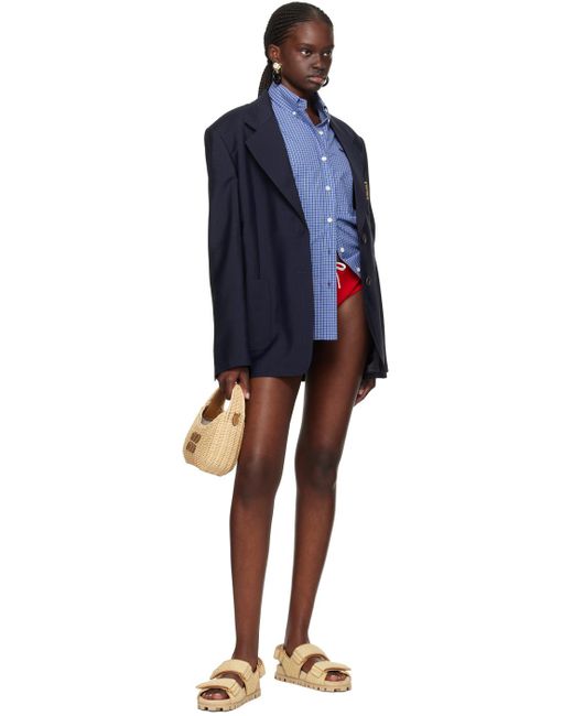 Miu Miu Blue Embroide Blazer