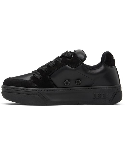 DIESEL Black D-Ollie-Monochrome Sneakers for men