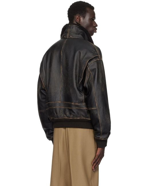 メンズ The Row Herzog レザージャケット ブラック | Lyst