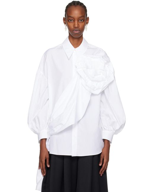 Chemise blanche à garniture prolongée Simone Rocha en coloris White