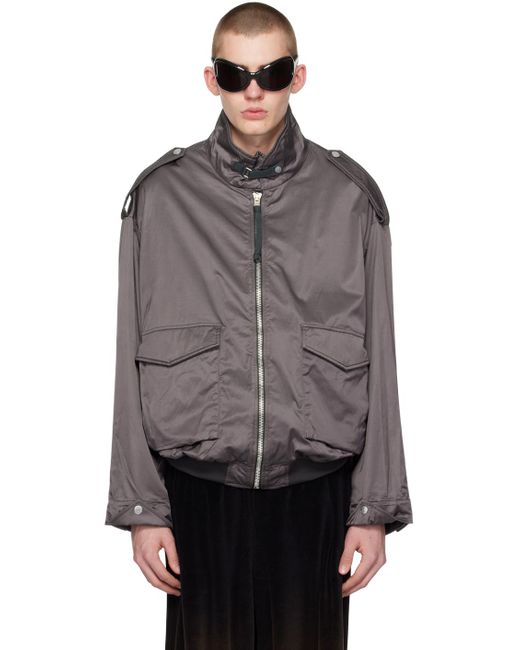 Acne Gray Relaxed Fit Bomber Jacket for men