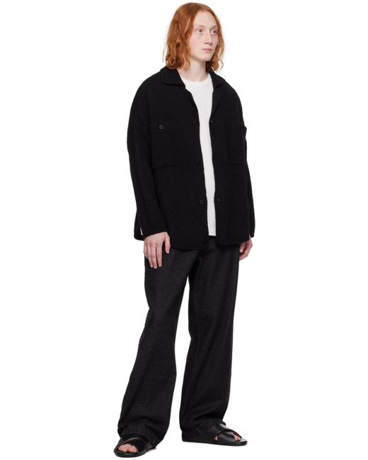 Blouson noir à garnitures en tricot côtelé Cordera pour homme en coloris Black