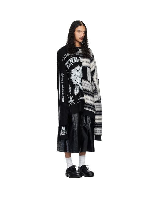 Lu'u Dan Black Down Cycled Sweater for men