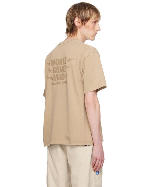 A Bathing Ape Natural 'World Gone Mad' T-Shirt for men