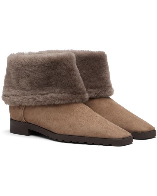 Totême Black Fold-Down Shearling Boots