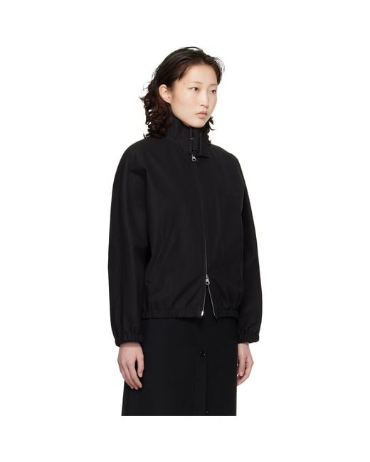 Courreges Black Buckle Zipped Bomber Jacket