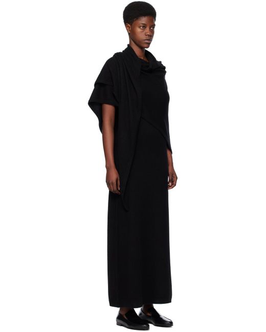Totême  Toteme Black Shawl Maxi Dress