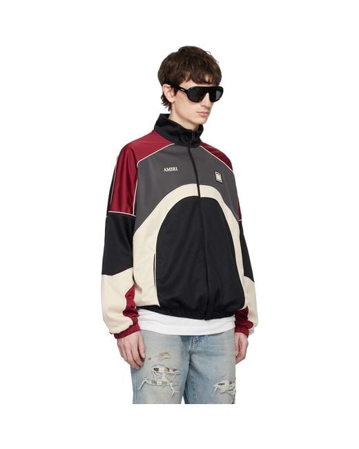 Amiri Black Oversized Panel Track Jacket for men