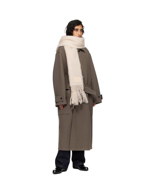 Jil Sander Black Off- Wool Blend Scarf