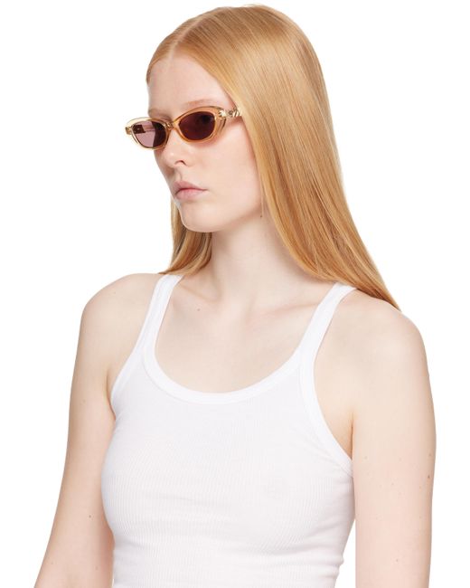 【関税込み】Le Specs オレンジ 'The Whisperer' サングラス Le Specs: Orange 'The Whisperer' Sunglasses | SSENSE