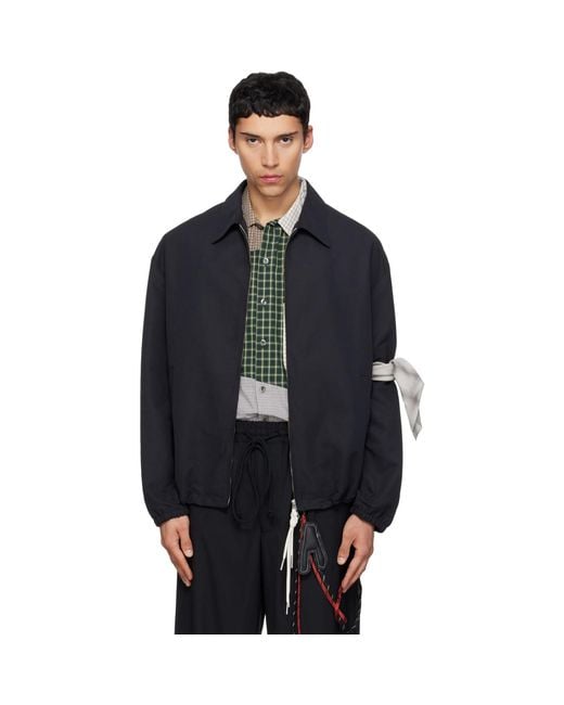 Song For The Mute Blue Slim Coach Jacket for men