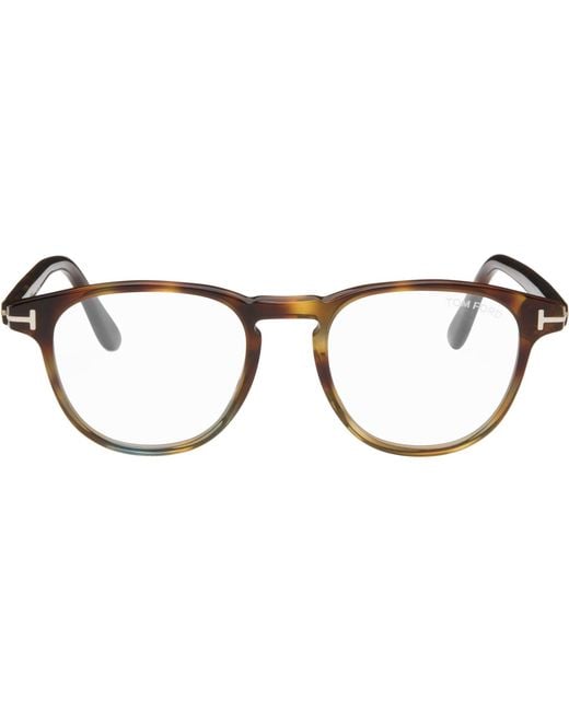 Tom Ford Black Round Glasses for men