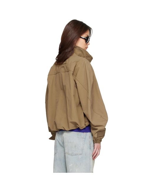 Acne Multicolor Tan Nylon Logo Jacket