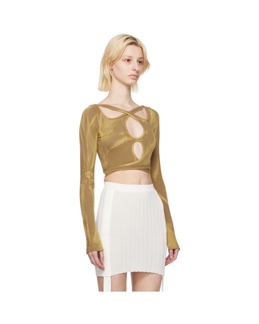 Dion Lee Natural Khaki Interlink Long Sleeve T-shirt