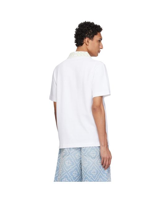 Casablanca White Laurel Piqué Polo for men