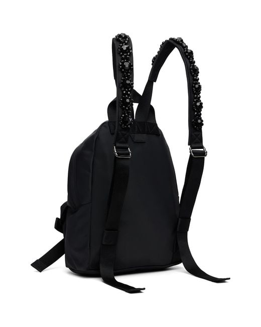Simone Rocha Black Beaded Utility Bow Backpack