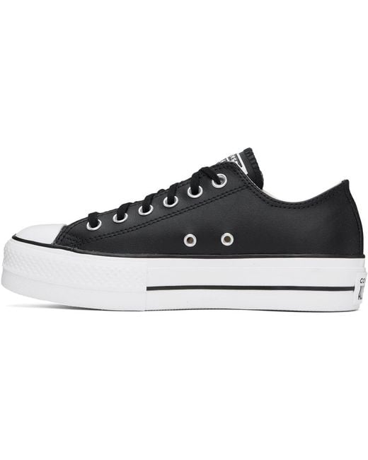 Converse Black Chuck Taylor All Star Platform Leather Sneakers for men