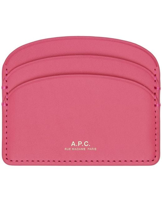 Porte-cartes demi-lune rose A.P.C. en coloris Pink
